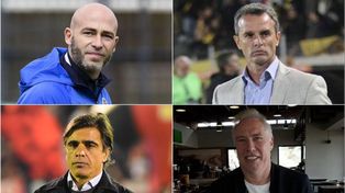 Sebastián Menéndez, Pablo Lavallén, Javier Sanguinetti y Roberto Sensini, candidatos para dirigir en Newells.&nbsp;