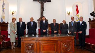 En marzo pasado, el gobernador Pullaro y los integrantes de la Corte encabezaron la apertura del año judicial en Santa Fe.
