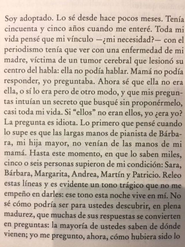 Lanata reveló en su último libro que hace pocos meses se enteró que era adoptado