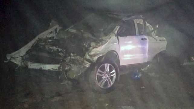 Así quedó la camioneta que conducía El Pepo tras el vuelco en la madrugada del 20 de julio en la ruta provincial 63.