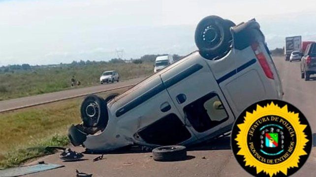 Una mujer sufrió heridas tras volcar en la Autovía Artigas.