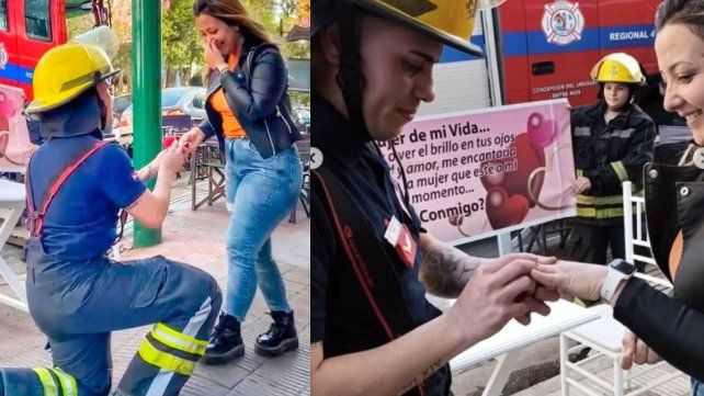 Concepción del Uruguay: un bombero sorprendió a su novia con una propuesta de matrimonio