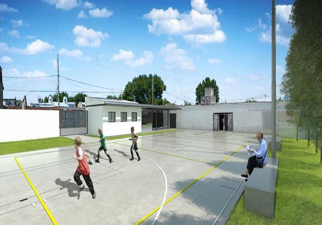 Imagen digital del playón deportivo a construirse en el barrio San Lorenzo. / gobierno de la provincia.