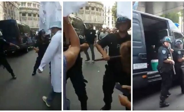 La Policía reprimió a docentes que se manifestaban afuera del Congreso