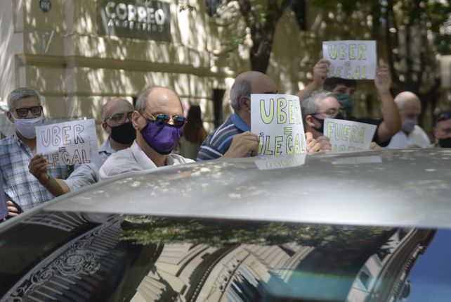 Una de las protestas de los últimos días contra Uber.