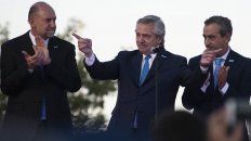 El presidente Alberto Fernández, junto al gobernador Omar Perotti y el intendente Pablo Javkin. El presidente Alberto Fernández, junto al gobernador Omar Perotti y el intendente Pablo Javkin.