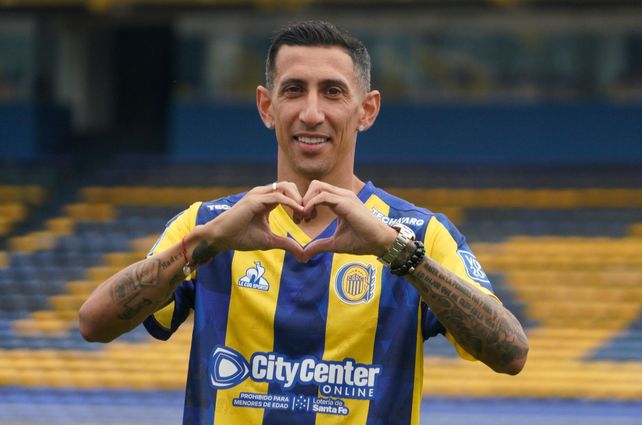Ángel Di María fue presentado en el Gigante como refuerzo, en un regreso soñado en Arroyito.