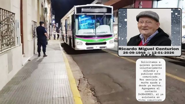 Ricardo Centurión murió por heridas sufridas al caer de un colectivo en calle España