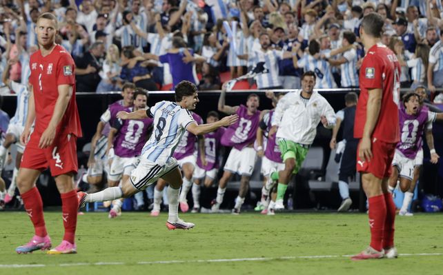 Mundial 2026. El grito de gol que retumbó en todo el país, el de Julián Alvarez que ponía a Argentina arriba ante Suiza.
