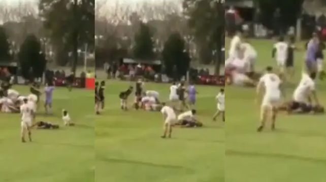 Durante el encuentro entre San Antonio de Padua y el Old Georgian de Quilmes se vivió un momento de zozobra por el golpe que recibió un jugador. (Captura de video)
