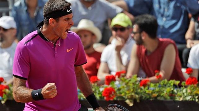 Del Potro tiene un examen de riesgo en Roma
