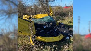 La Ferrari quedó completamente destrozada.