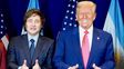 El presidente Javier Milei y su aliado estratégico, su par norteamericano Donald Trump.