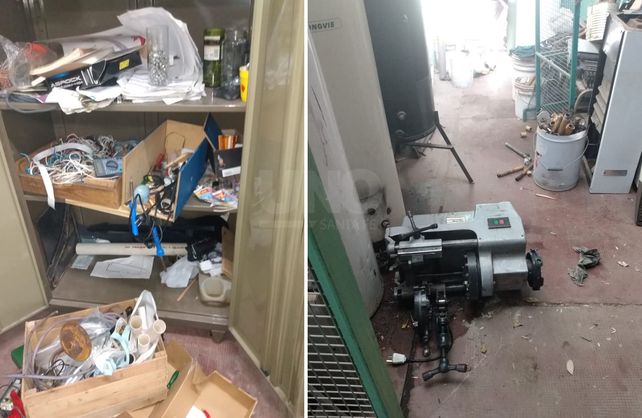 Los destrozos provocados en la escuela.
