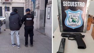 El hombre detenido y el arma secuestrada en inmediaciones del asesinato de un hombre en Santa Rosa de Lima