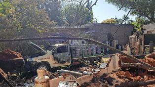 Una desgracia con suerte. Explotó un depósito de garrafas en Sauce Viejo, hubo solo un herido.