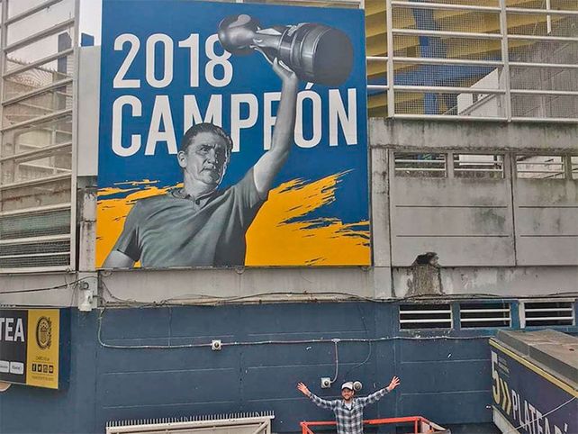 El Patón Bauza tiene su mural pintado por un hincha de San Lorenzo y al que no le gusta el fútbol
