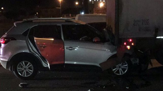 Así quedó el vehículo del periodista de deportes.&nbsp;