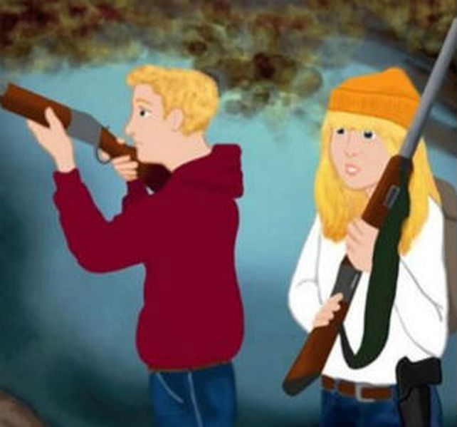 Hasel y Greteel usan escopetas en la nueva versión del cuento infantil.