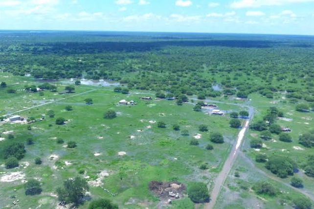 Vista aérea de los parajes aislados del departamento Vera.