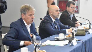El intendente Emilio Jatón y el ministro de Seguridad, Claudio Brilloni
