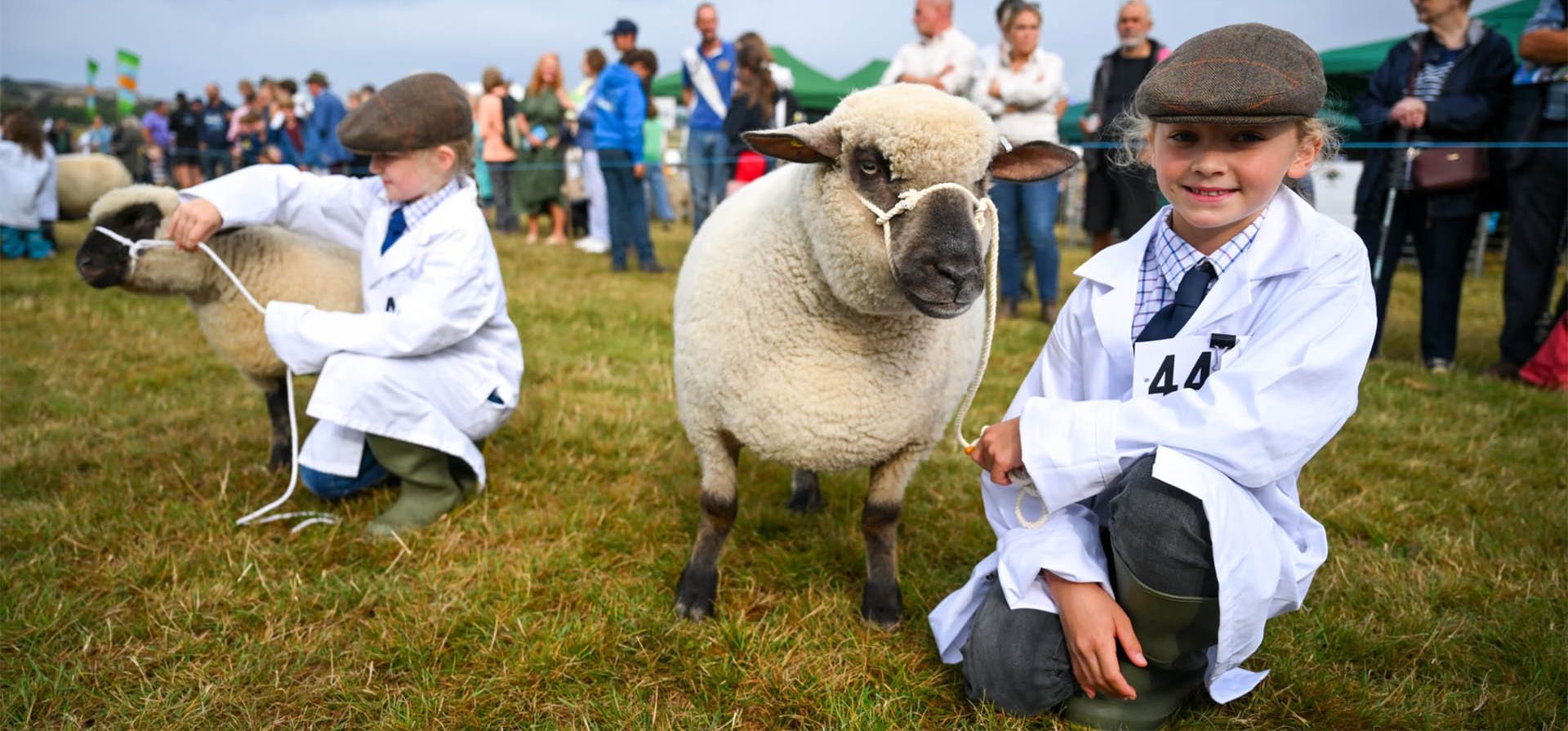 Los participantes exhiben sus ovejas en la feria de la Sociedad Agrícola de Melplash, West Bay, Inglaterra. Fotografía: Finnbarr Webster/Getty Images
