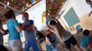 Video: un hombre acompañó a su amante a vacunarse y se encontró con la esposa