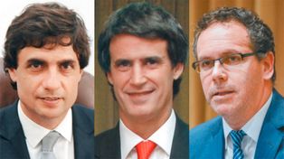Trío opositor.&nbsp; Lacunza, Prat Gay y Sandleris, economistas funcionarios del gobierno de Mauricio Macri.