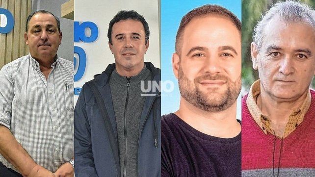 Los cuatro candidatos a quedarse con la intendencia en la ciudad.&nbsp;