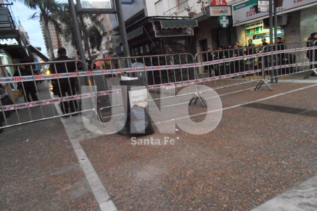 Amplio despliegue policial en la peatonal por marcha de la Uocra