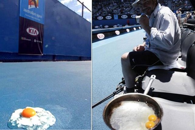 Djokovic y Tsonga hicieron huevos fritos con el calor en Australia
