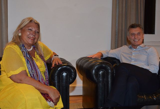 Una de las imágenes del encuentro entre Macri y Carrió en Olivos.&nbsp;