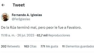 Fernando Iglesias aludió al suicidio de René Favaloro para criticar a Larreta
