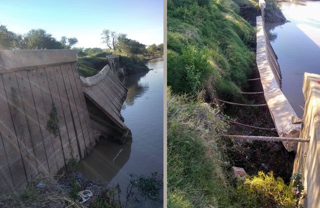 Vecinos alertan por el estado de las defensas y el derrumbe de un tablestacado
