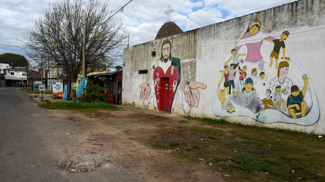 La capilla de barrio Ludueña que fue blanco de una balacera.&nbsp;