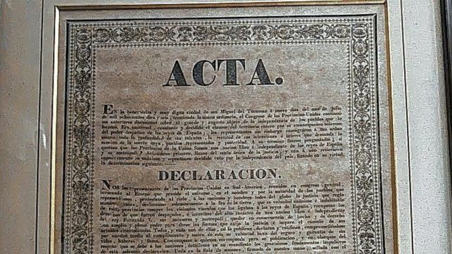 Aduana halló un impreso de la Declaración de Independencia