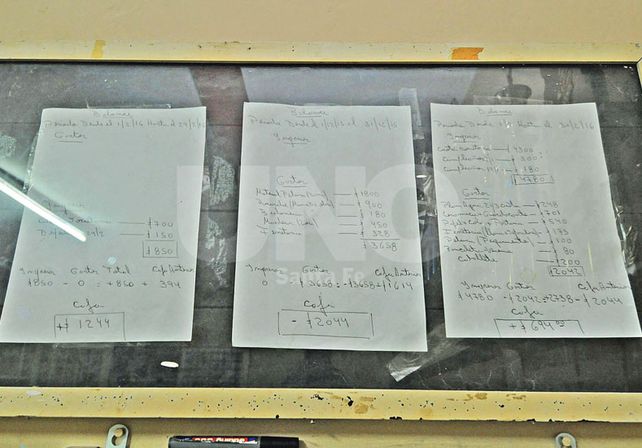 Público. En la pared de la sede están presentados los últimos tres balances.