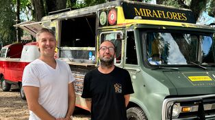 Arturo Milano y Mariano Frias, presidente y secretario de la Cámara de Food Trucks de Rosario.