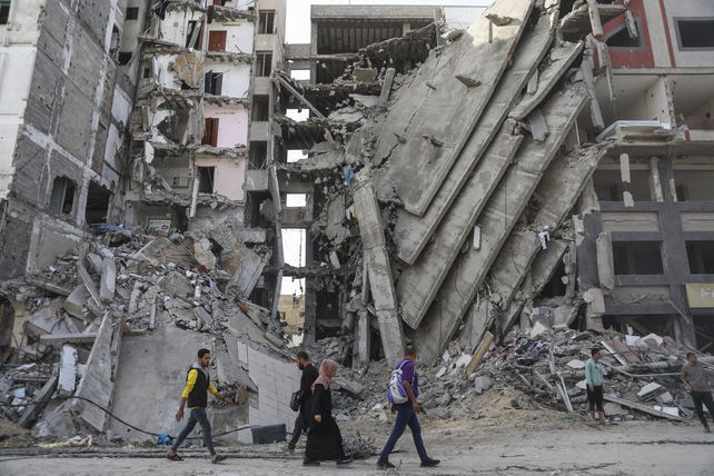 La demolición de la Ciudad de Gaza es casi total. Donde hace poco había viviendas ahora hay escombros.&nbsp;