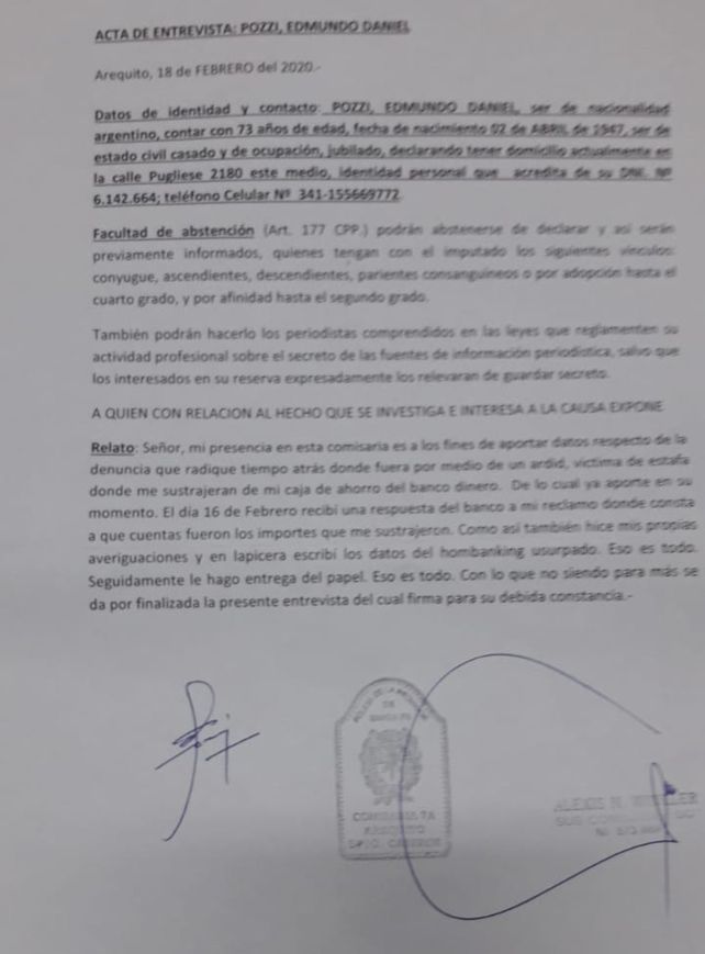 El presidente del club 9 de Julio de Arequito, una víctima más de las estafas telefónicas