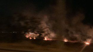 Incendios a la vera de la Ruta 168.