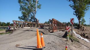 Quedó habilitado en la RN11 el puente Bailey sobre el arroyo Tercer Coronda