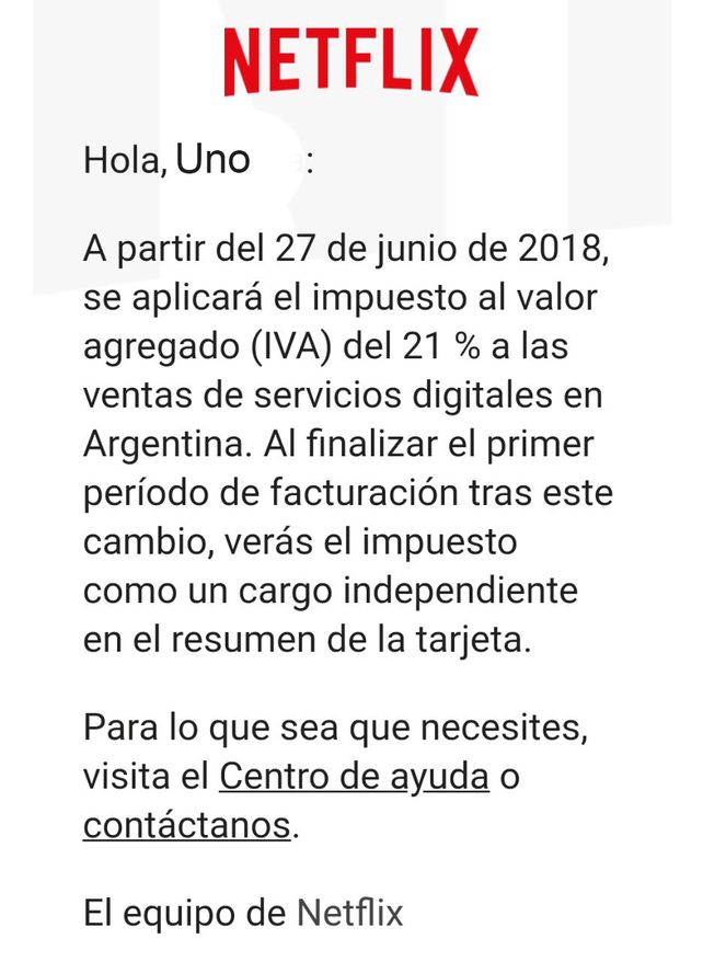 Netflix le avisa a sus clientes que a partir de junio aumentará 21%