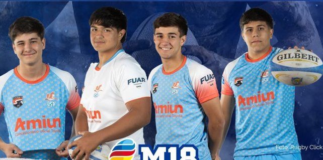 Los cuatro santafesinos que fueron citados por la UAR para el Sudamericano M18 en Rosario.