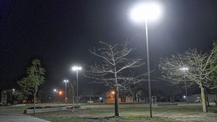 Trabajos de iluminación en la ciudad de Santa Fe