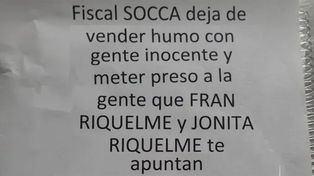 Uno de los volantes que aparecieron en calles de Arroyito&nbsp;