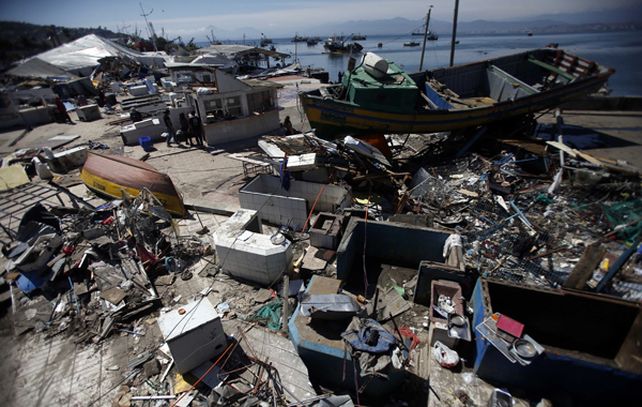 Un pueblo arrasado en la zona de Coquimbo por el tsunami.
