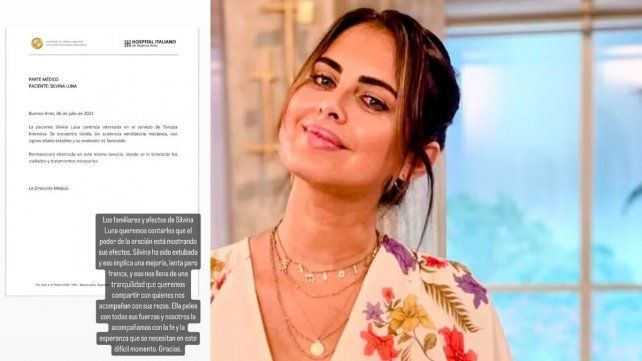 La familia de Silvina Luna difundió el tercer parte médico en torno al estado de salud de la modelo