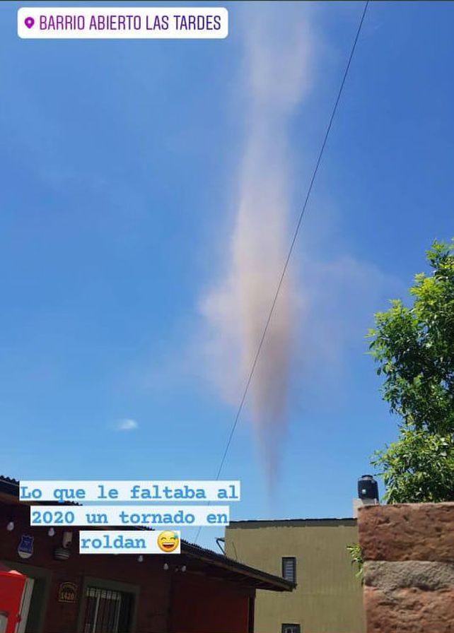 Una tromba terrestre sorprendió a los vecinos de Roldán