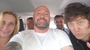 Karina Milei, Diego Spagnuolo y Javier Milei